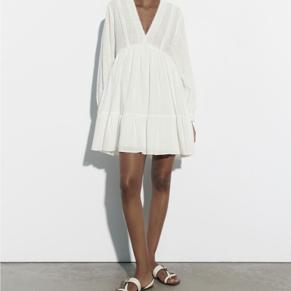 White Mini Dress ZARA